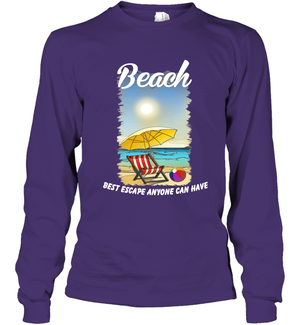 Beach Best Escape Anyone Can Have Summer Holiday Shirt Long Sleeve T-Shirt Purple