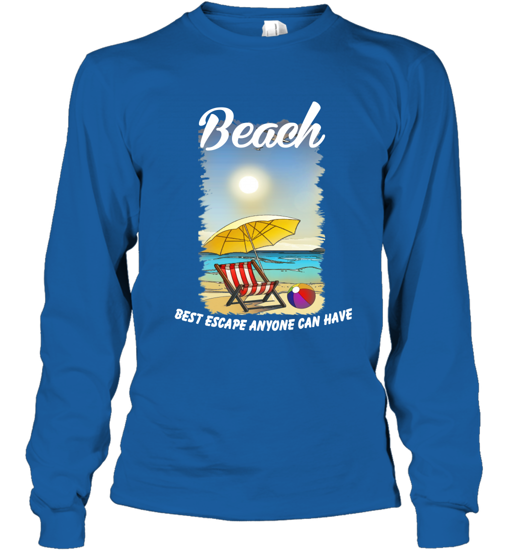 Beach Best Escape Anyone Can Have Summer Holiday Shirt Long Sleeve T-Shirt Royal
