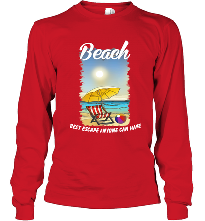 Beach Best Escape Anyone Can Have Summer Holiday Shirt Long Sleeve T-Shirt Red