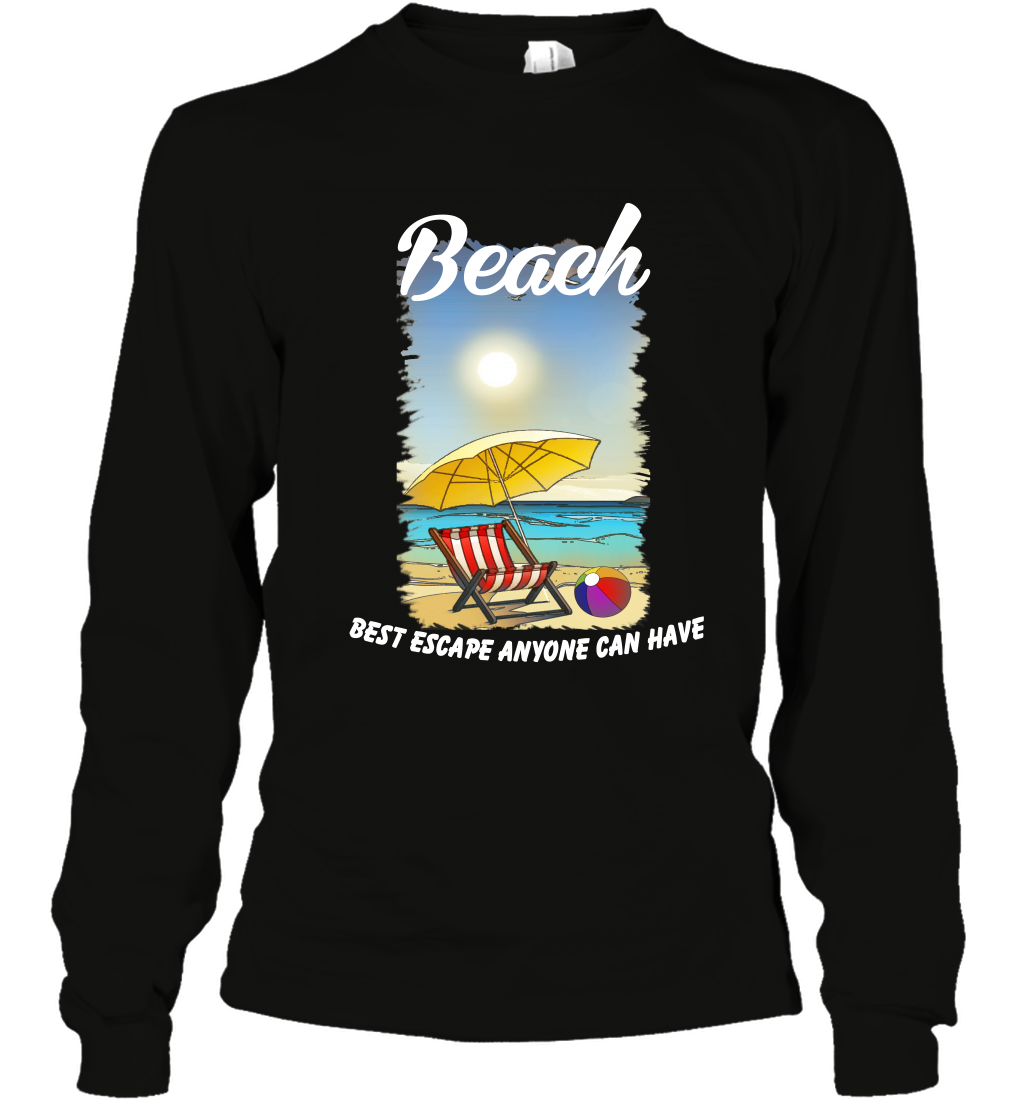 Beach Best Escape Anyone Can Have Summer Holiday Shirt Long Sleeve T-Shirt Black