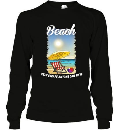 Beach Best Escape Anyone Can Have Summer Holiday Shirt Long Sleeve T-Shirt Black