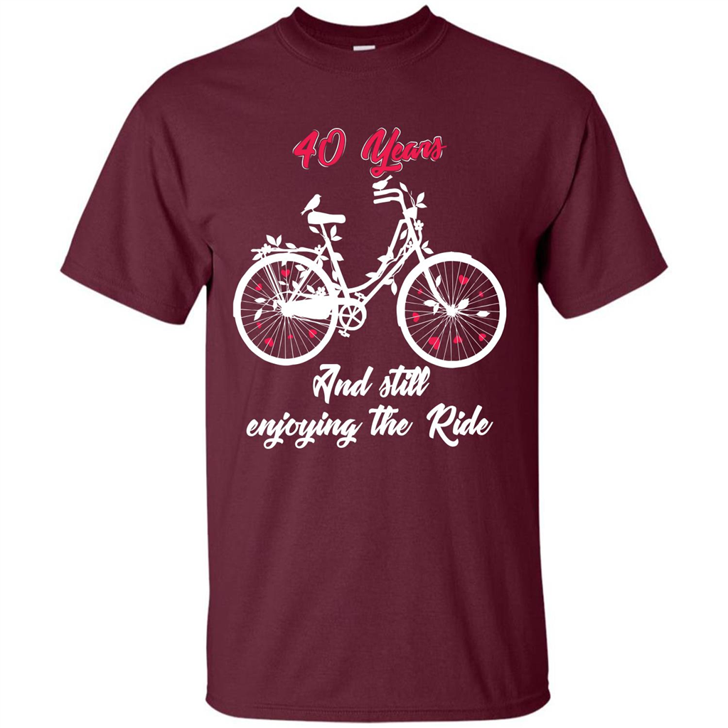 Anniversary T-shirt 40 Years And Still Enjoying The Ride Maroon