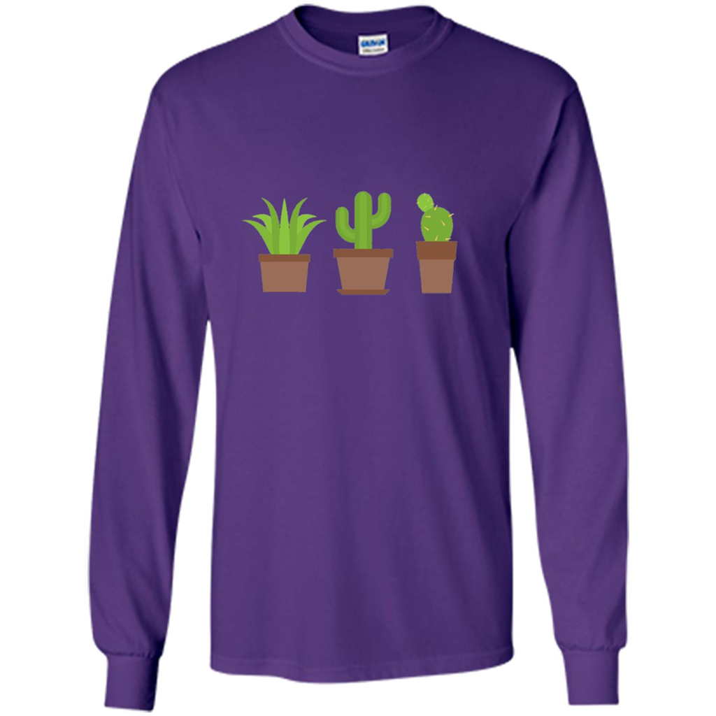 Cactus Plant Pot Succulent T-shirt Purple