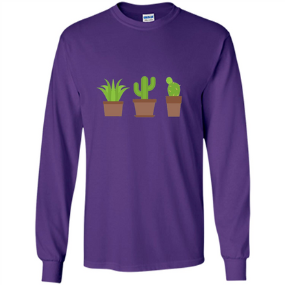 Cactus Plant Pot Succulent T-shirt Purple