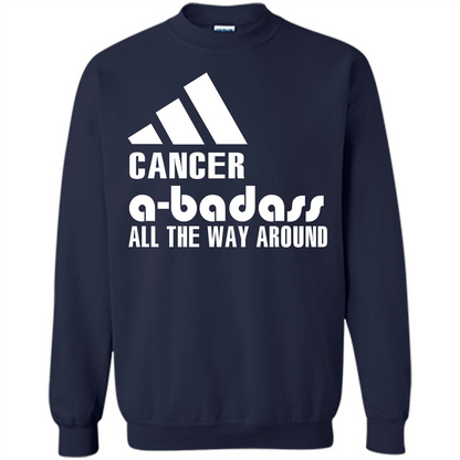 Cancer A-Badass All The Way Around T-shirt Navy