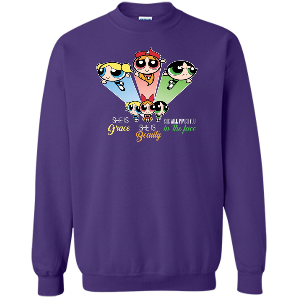 Powerpuff Girls T-shirt She Is Beauty She Is Grace T-shirt Purple
