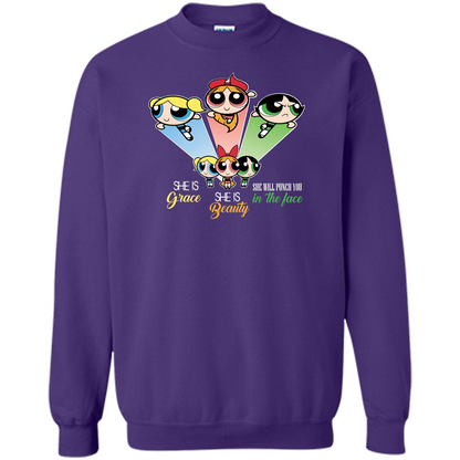 Powerpuff Girls T-shirt She Is Beauty She Is Grace T-shirt Purple