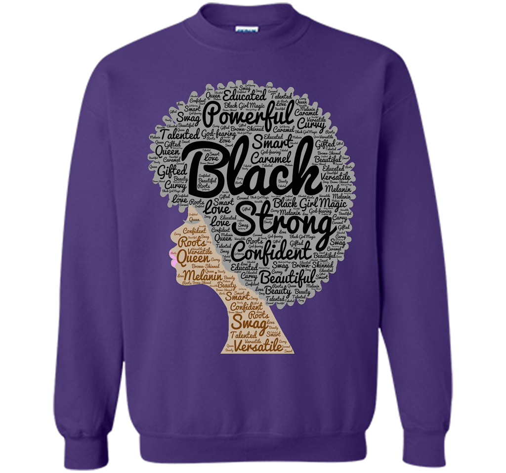 Afro Word Art Natural Hair T-Shirt for Black Women shirt Purple