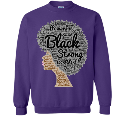 Afro Word Art Natural Hair T-Shirt for Black Women shirt Purple