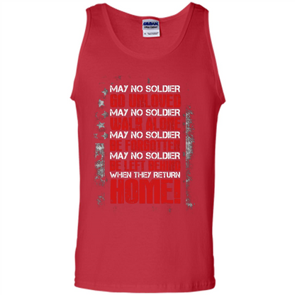 Military T-shirt May No Soldier Go Unloved May No Soldier Walk Alone Red
