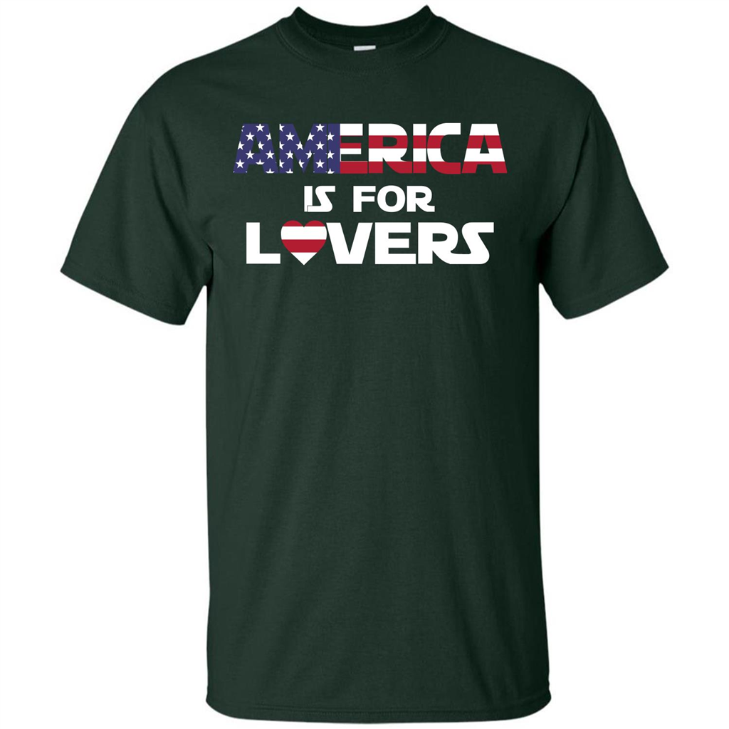 America Is For Lovers T-shirt Forest Green