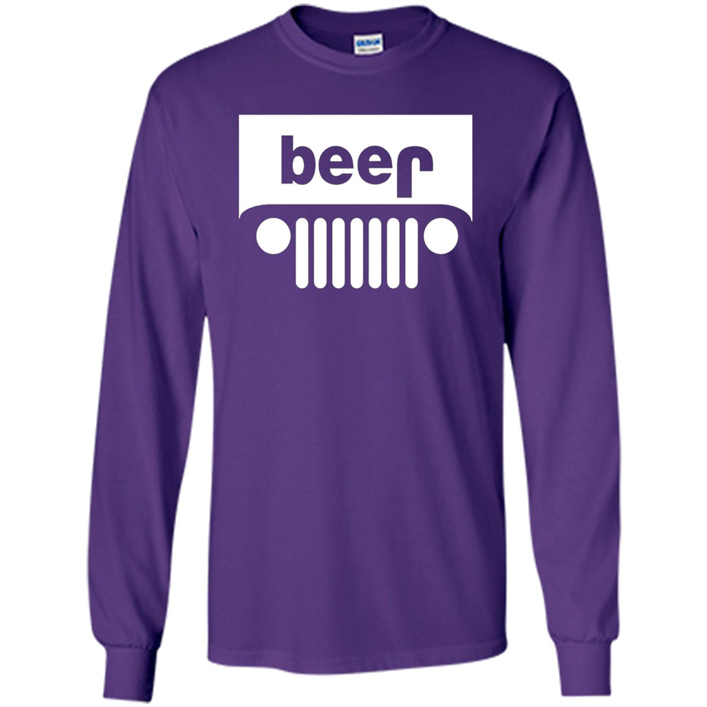 Funny Drinking T-shirt Adult Beer Jeep Purple