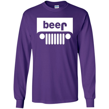 Funny Drinking T-shirt Adult Beer Jeep Purple