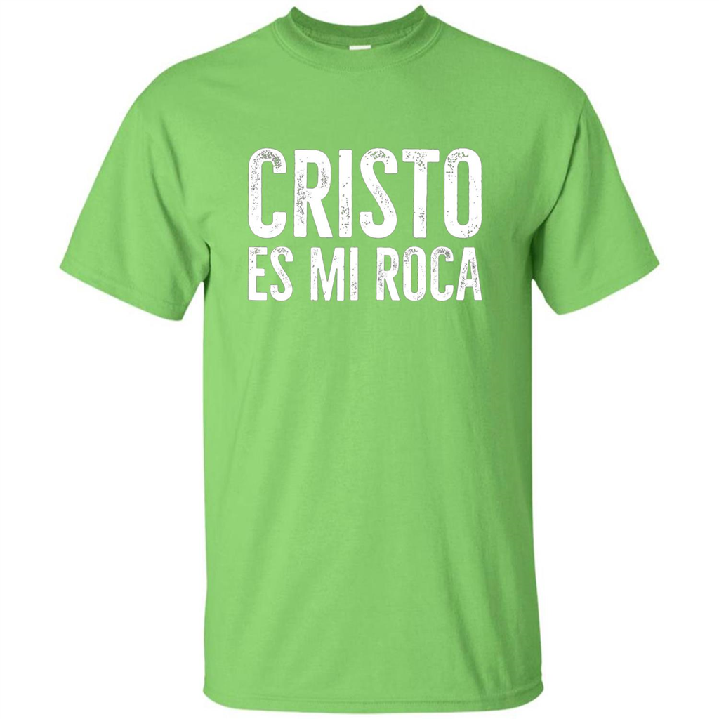 Cristo Es Mi Roca T-shirt Spanish Christian Message Lime