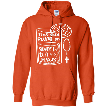 Christian T-shirt This Girl Runs on Sweet Tea and Jesus T-shirt Orange