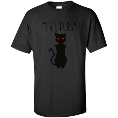 Halloween Black Cat T-shirt Evil Purs Mean Kitty Lovers Gift T-shirt Black