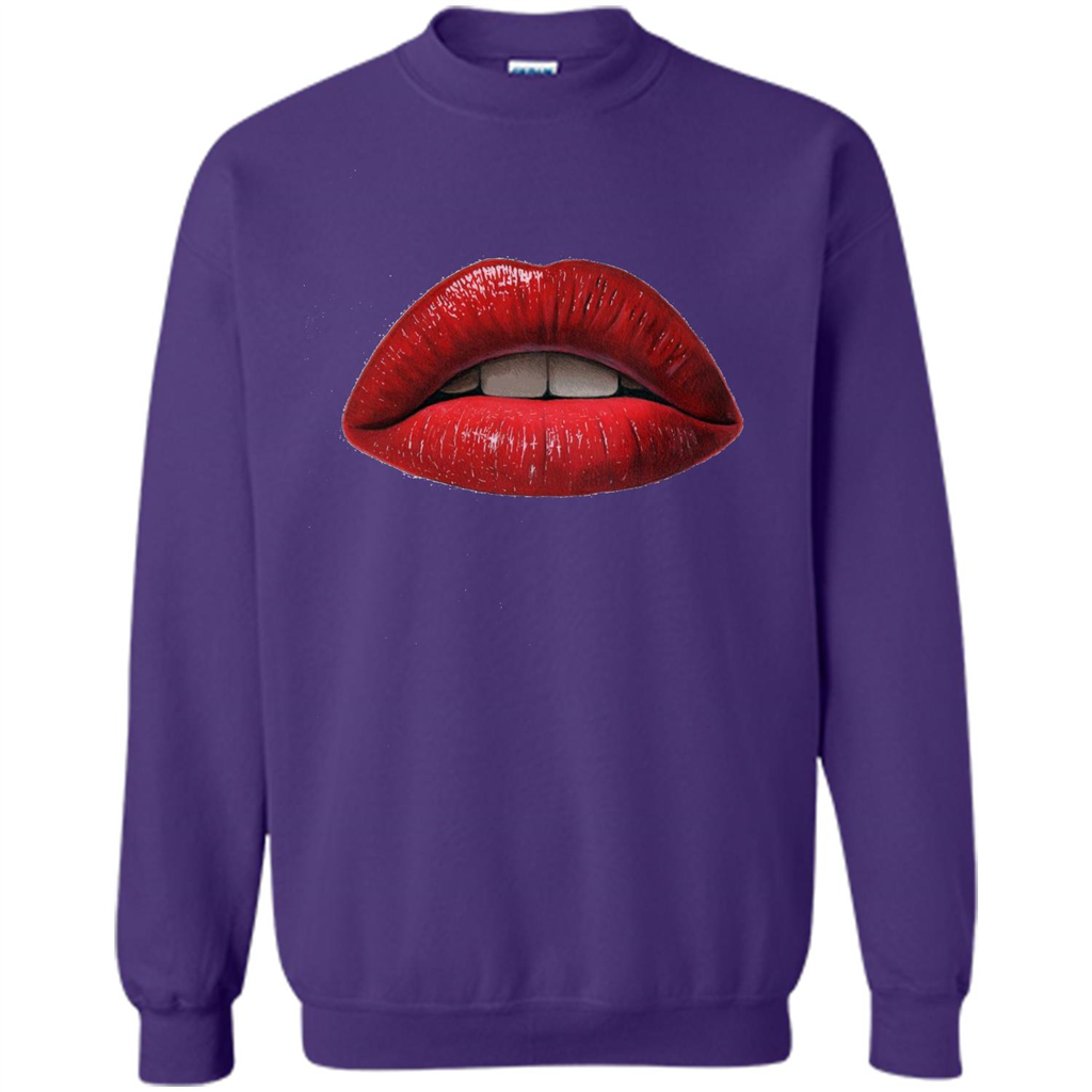 Red Lips T-shirt with Red Lips Art T-shirt Purple