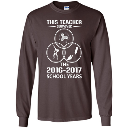 This Teacher Survived The 2016 2017 School Years T-shirt Dark Chocolate