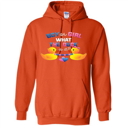 Boy Or Girl What The Duck Is It T-Shirt Gender Reveal Party T-Shirts Orange