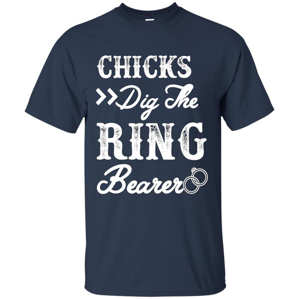 Ring Bearer T-shirt Chicks Dig The Ring Bearer Navy
