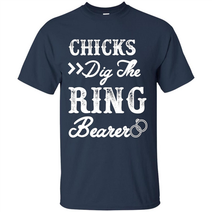 Ring Bearer T-shirt Chicks Dig The Ring Bearer Navy
