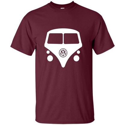 Car Lover T-shirt Split Window Kombi T-shirt Maroon