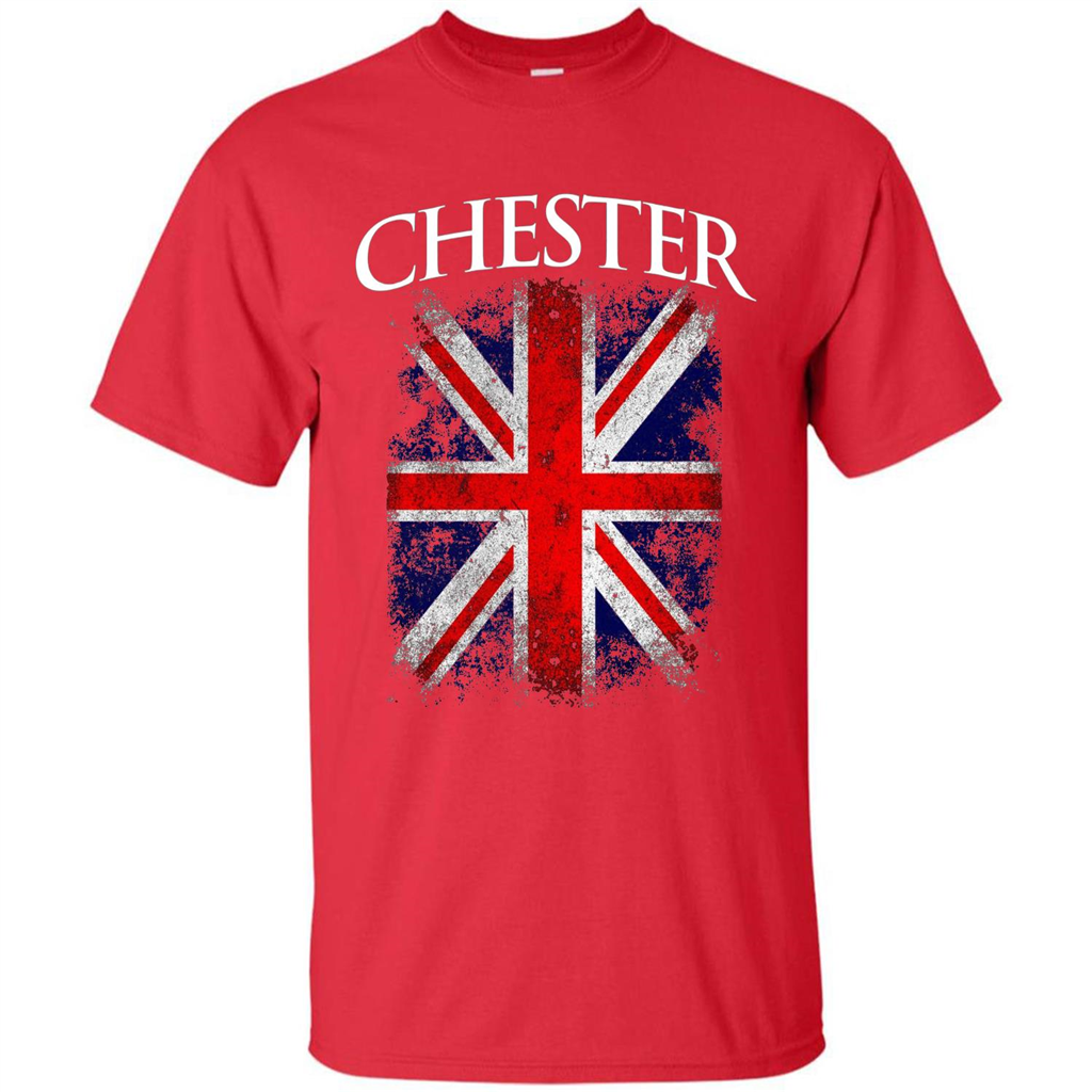 Chester England British Flag T-shirt Red