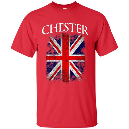 Chester England British Flag T-shirt Red