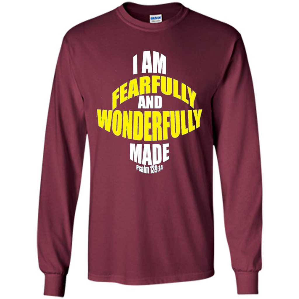 Fearfully And Wonderfully Made Christian T-Shirt Maroon