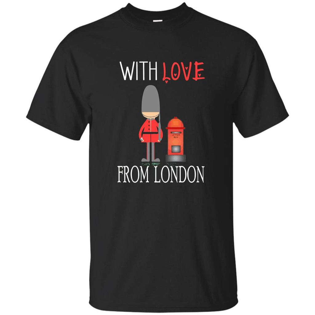With Love From London England Britain Palace Guard T-shirt Black