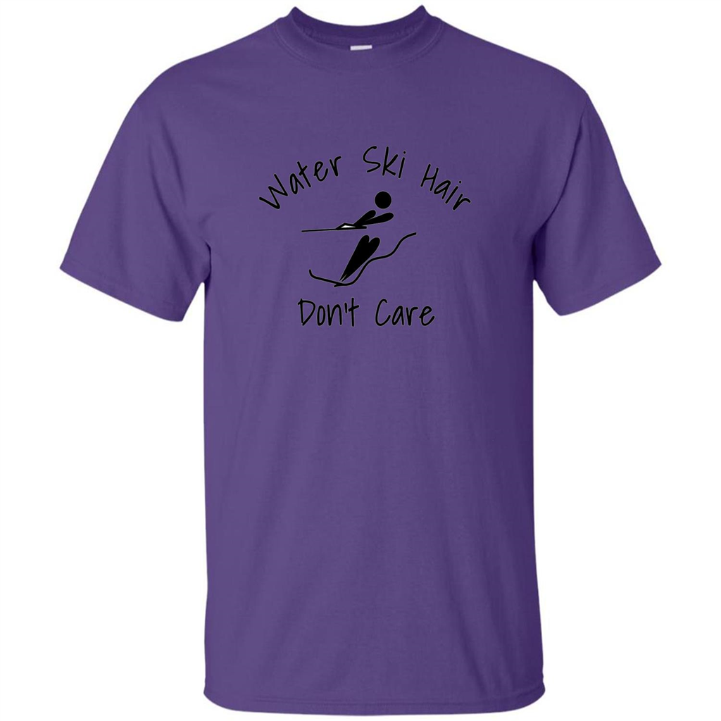 Water Ski Messy Hair Don't Care T-shirt Purple