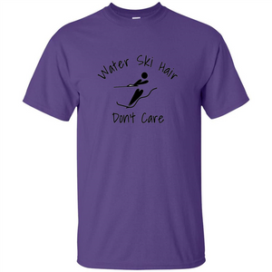 Water Ski Messy Hair Don't Care T-shirt