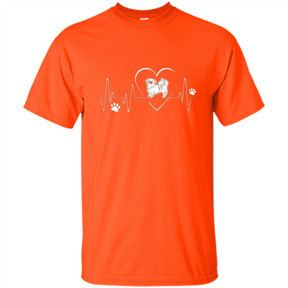 Pekehund T-shirt Pekehund Heart Beat T-shirt Orange