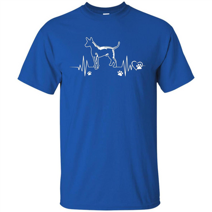 Heartbeat Mexican Hairless Dog T-shirt Heartbeat Paw Dogs Royal