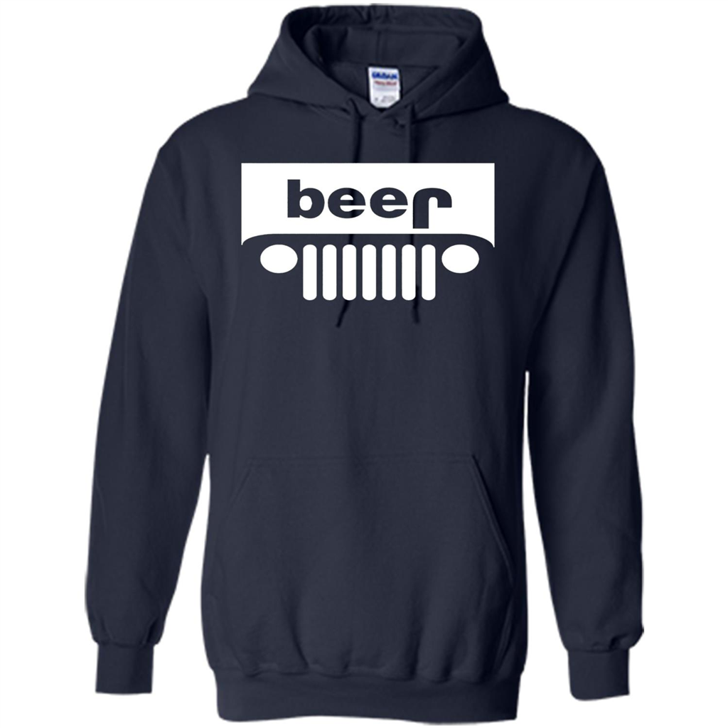 Funny Drinking T-shirt Adult Beer Jeep Navy