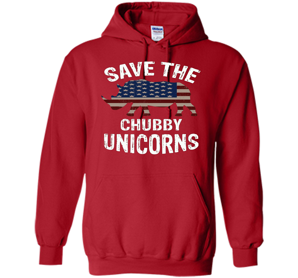 Save the Chubby Unicorns T-Shirt Funny t-shirt Red