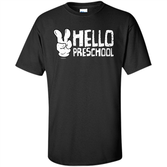 Hello Preschool T-shirt School Day T-shirt Black