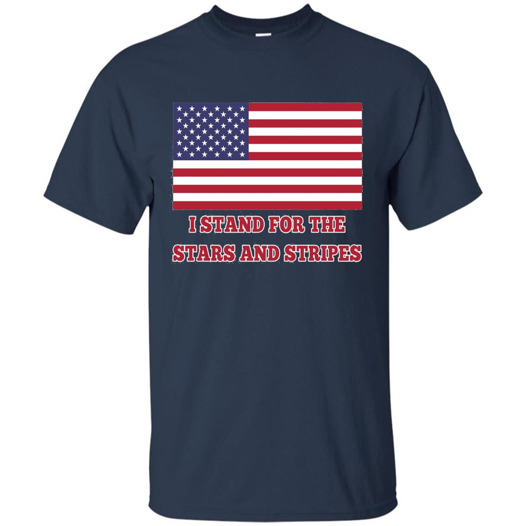 I Stand For The Star And Stripes American Flag T-shirt Navy