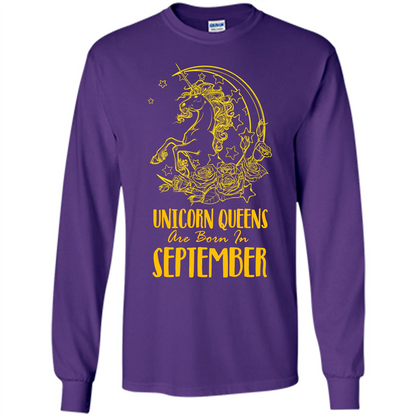 September Unicorn T-shirt Unicorn Queens Are Born In September Purple