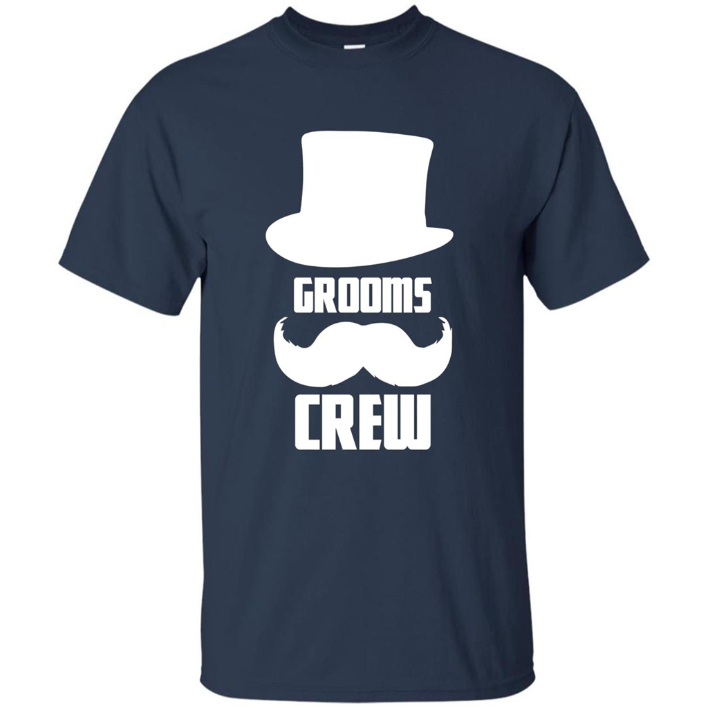 Grooms Crew T-shirt Funny Bachelor and Groom Party T-Shirt Navy