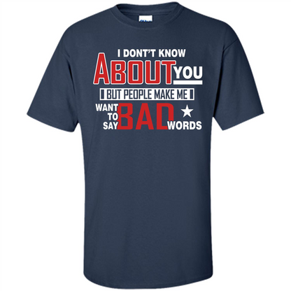 Lifestyle T-shirt Want To Say Bad Words Navy