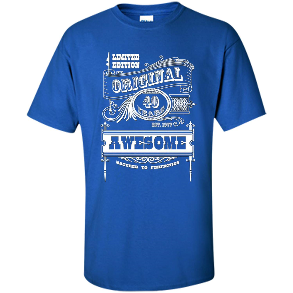 Best 40th Birthday Made in 1977 Awesome T-Shirt Royal