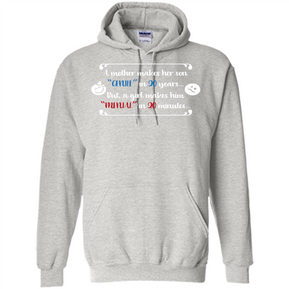 Funny T-shirt A Girl Makes Him Mental In 20 Minuutes Ash