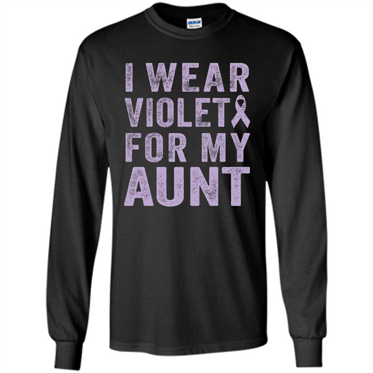 Cancer Awareness T-shirt I Wear Violet For My Aunt T-shirt Black