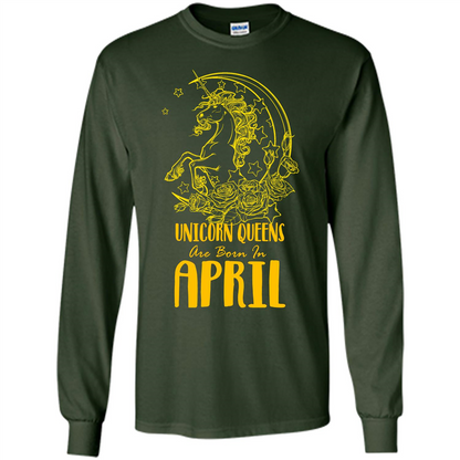 April Unicorn T-shirt Unicorn Queens Are Born In April Forest Green