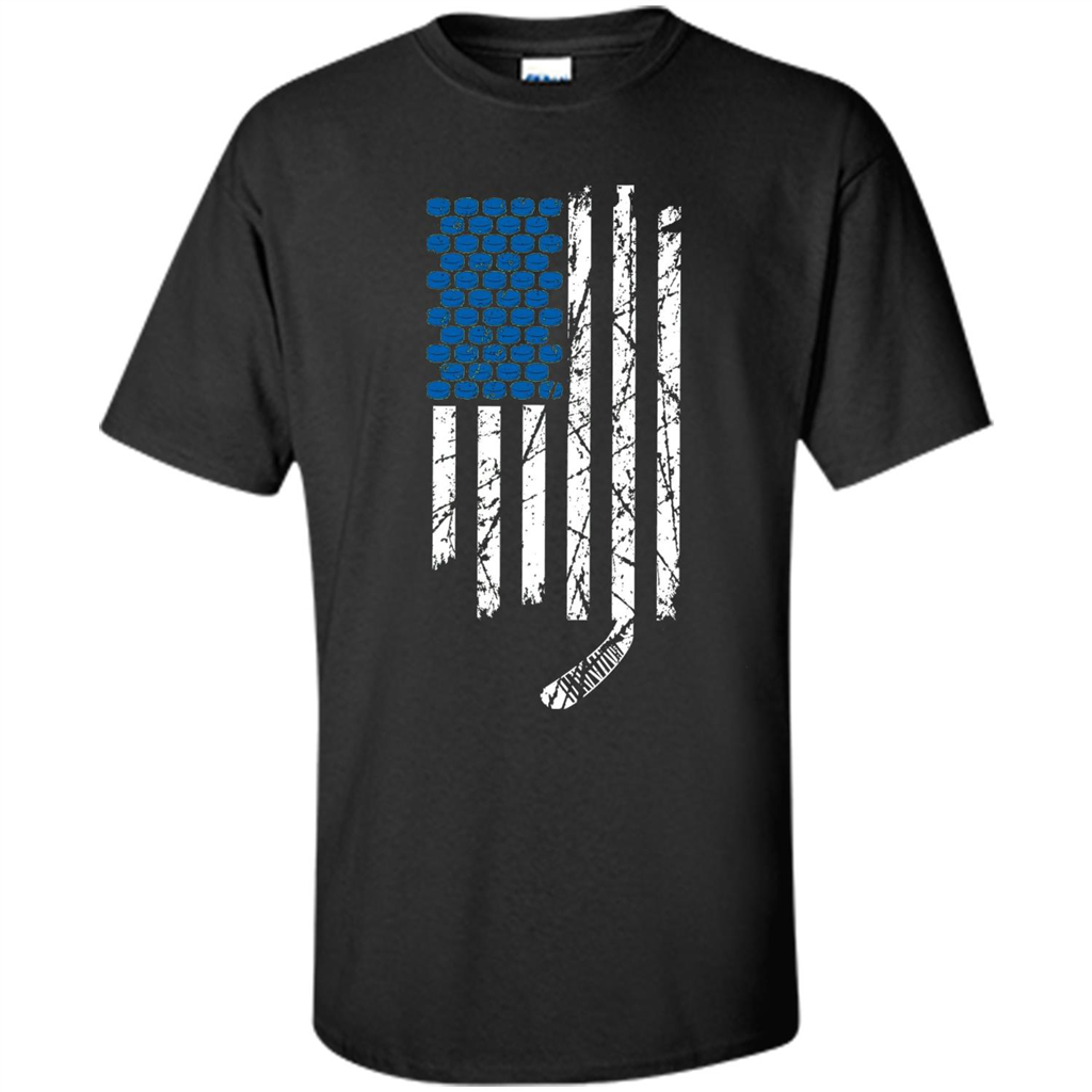 Hockey American Flag T-Shirt Black