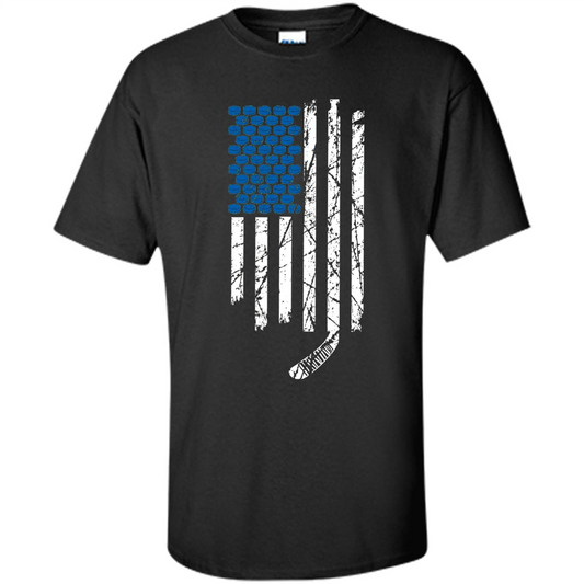 Hockey American Flag T-Shirt Black