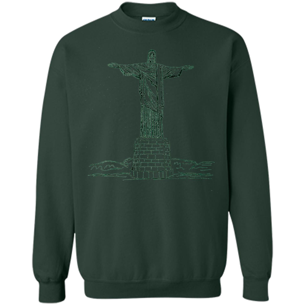 Christ The Redeemer Statue In Rio De Janeiro Brasil T-shirt Forest Green