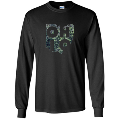 State Of Ohio T-Shirt Distressed with Trees Black