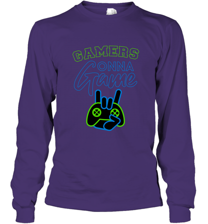 Gamer Gonna Game Gaming Shirt Long Sleeve T-Shirt Purple